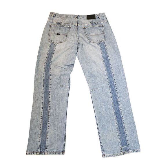 Vintage Y2K Sean John Distressed Baggy Jean Mens Size 36 Blue Medium Wash Denim - Picture 2 of 5